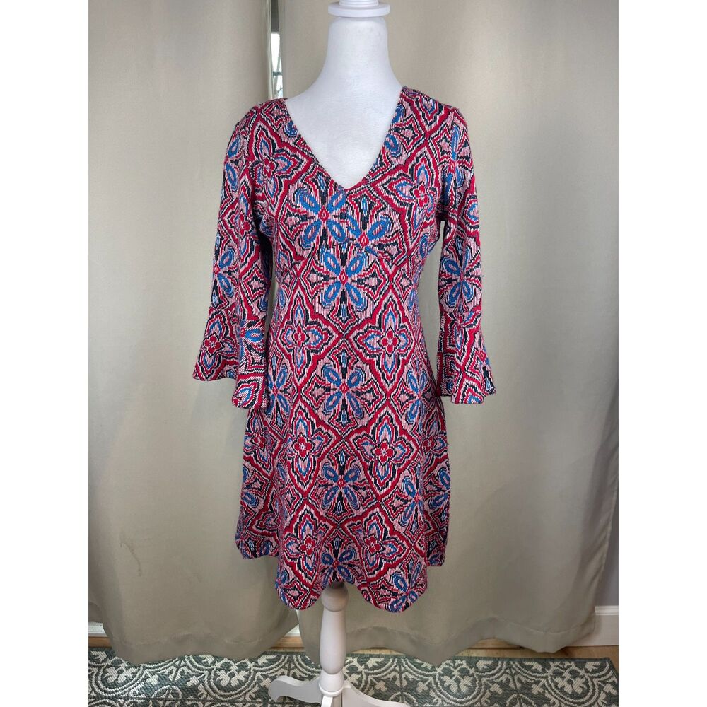 Maeve by Anthropologie Red & Blue Pattern Knit Dress – Size Small